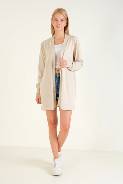 Kadın Oversize Hırka Taş - 4