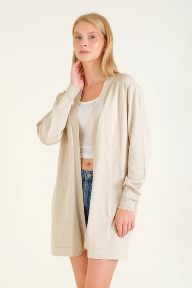 Kadın Oversize Hırka Taş