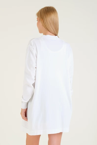 Kadın Oversize Hırka Ekru - 6