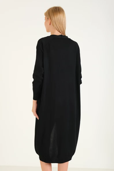 Kadın Kol Ve Etek Ucu Desenli Uzun Hırka - 6