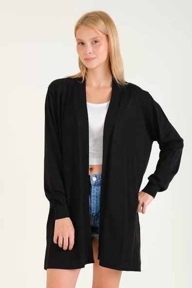 Kadın Oversize Hırka Siyah - 4