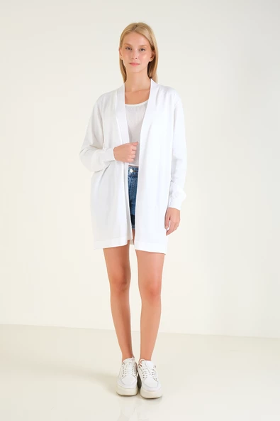 Kadın Oversize Hırka Ekru - 5