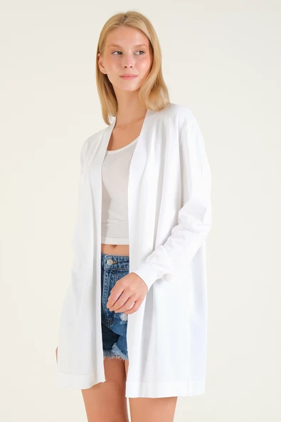 Kadın Oversize Hırka Ekru - 3