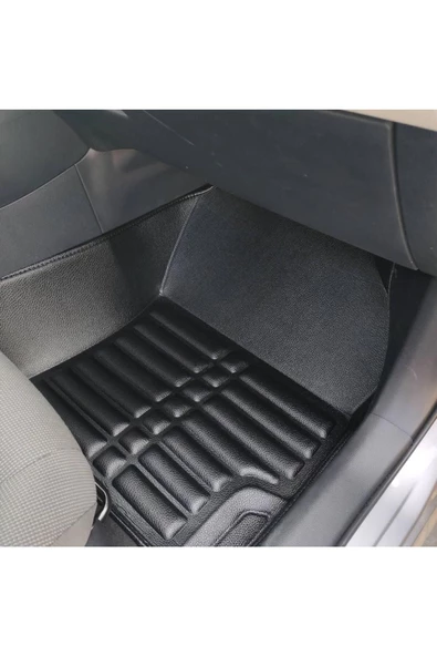Land Rover Discovery Sport 2014-Günümüz Siyah Havuzlu Dikişsiz (press) Deri Paspas - 5