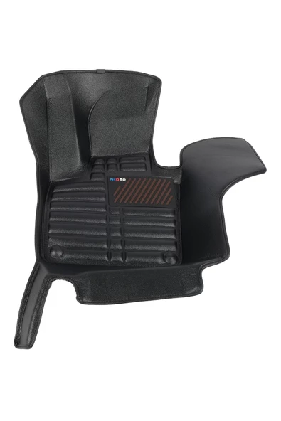 Volvo XC90 2016-Günümüz Siyah Havuzlu Dikişsiz (press) Deri Paspas