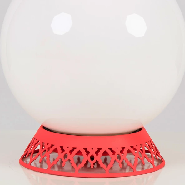 Taçlı Küre Abajur Pembe - 4