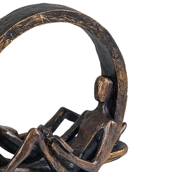 Polyester Biblo Kitap Okuyan Sevgili Çift Eskitme - 4