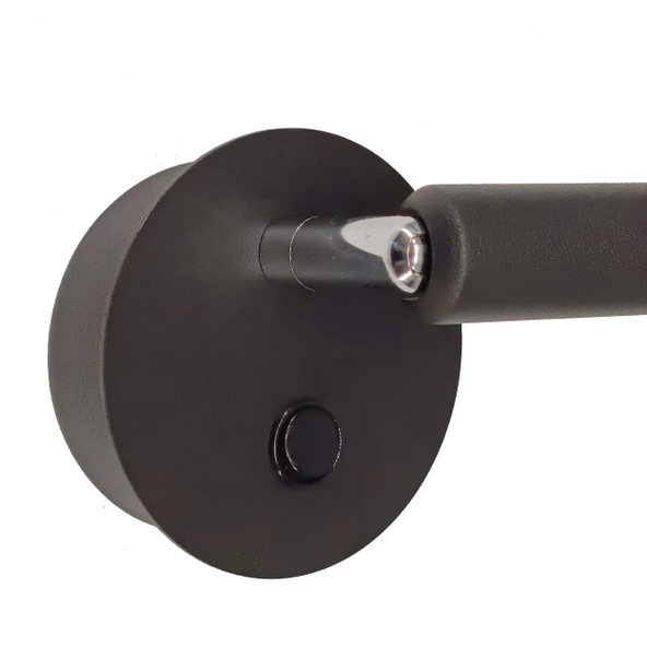 Silver Siyah Metal Okuma Lambası Aplik - 2