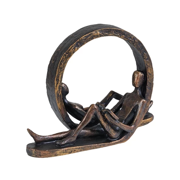 Polyester Biblo Kitap Okuyan Sevgili Çift Eskitme - 2