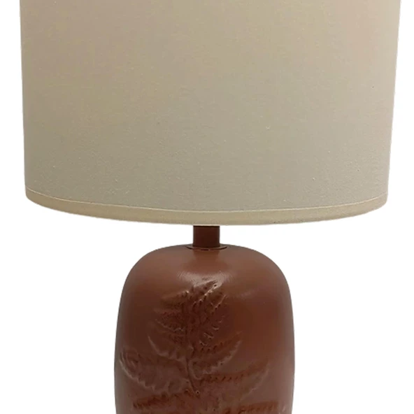 Yaprak Desenli Polyester Abajur Gül Kurusu - 2