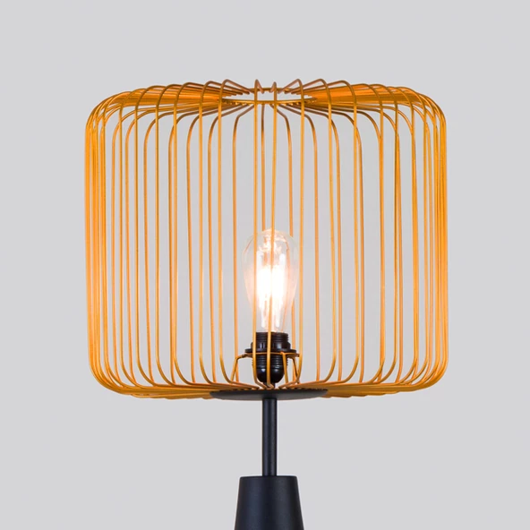 Tripod Ayaklı Kafes Lambader Gold - 3