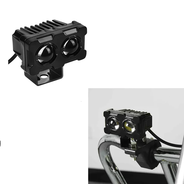 Led Spot Işık ve Sarı Beyaz Projektör Lens Dikdörtgen Baykuş Led Off Road Lamba Motosiklet ve İş Makinesi Projektörü 12V-85V - 4