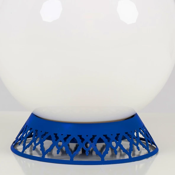 Taçlı Küre Abajur Lacivert - 4