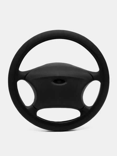 Mega Oto Market Geçmeli Direksiyon Kılıfı Seti Suni Deri Normal Damarlı Siyah Renk 40 cm 15" Çap Direksiyon Kaplaması Tüm Araçlarla Uyumlu - 4