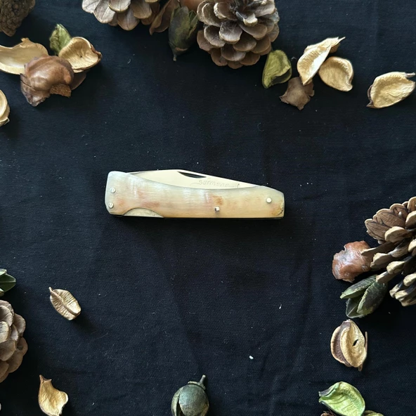 Sürmene El Yapımı Yaban Dağ Koçu Boynuzundan Çelik Çakı SRM2004 - Resim 3