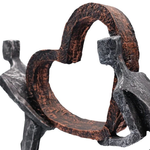 Kalp Taşıyan Çift Polyester Biblo - 4