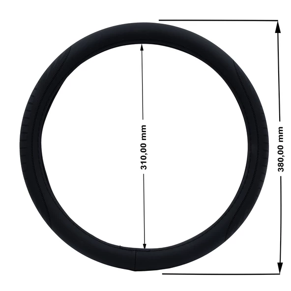 Oto Geçme Direksiyon Kılıfı Tırtıklı ve Desenli Suni Deri Siyah Renk TEQ-011BK - 3