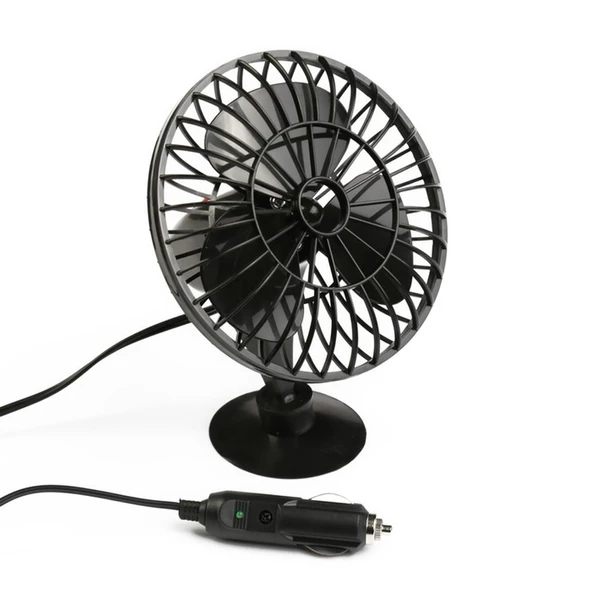 Mega Oto Market Araç İçi 12V Vantuzlu 5.5" 14 cm Mini Fan Vantilatör Pervane Çakmaklık Girişli Tüm Araçlarla Uyumlu - 8