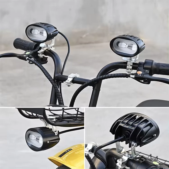 Led Spot Işık ve Beyaz Projektör Lens Oval Çift Gözlü Led Off Road Lamba Motosiklet ve İş Makinesi Projektörü 12V-85V - 7