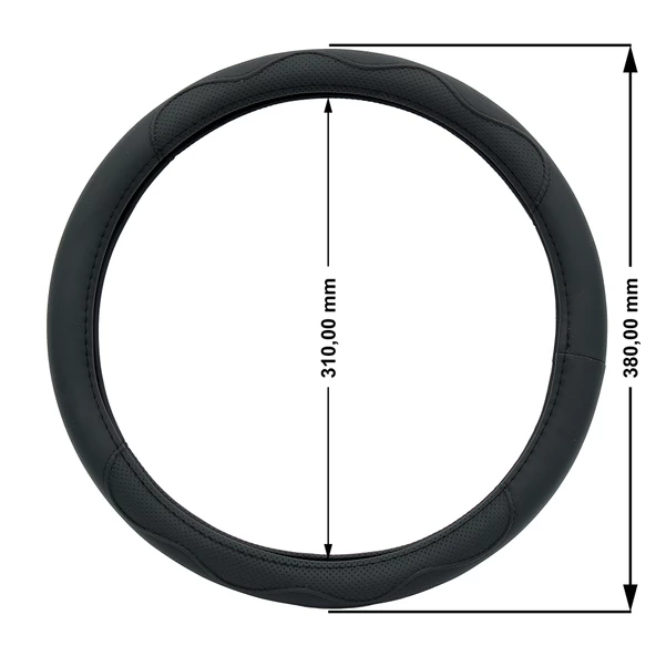 Oto Geçme Direksiyon Kılıfı Desenli Suni Deri Siyah Renk TEQ-012BK - 3