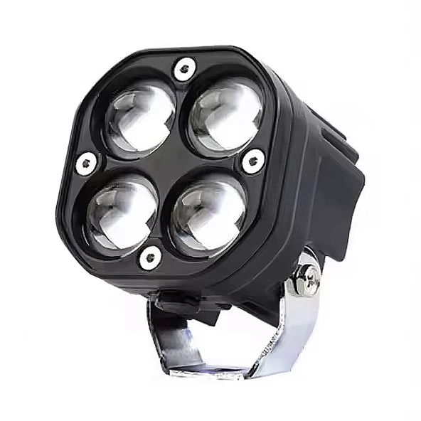 Led Spot Işık ve Beyaz Projektör Lens Kare Dört Gözlü Led Off Road Lamba Motosiklet ve İş Makinesi Projektörü 12V-85V