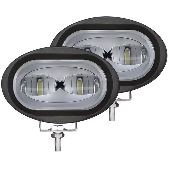 Led Spot Işık ve Beyaz Projektör Lens Oval Çift Gözlü Led Off Road Lamba Motosiklet ve İş Makinesi Projektörü 12V-85V - 6