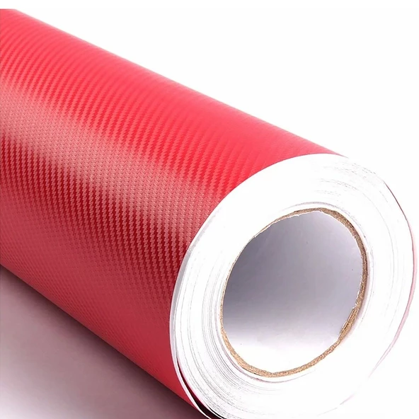 Mega Oto Market 3D Karbon Fiber Folyo Hava Kanallı Araç Döşeme Kaplama Folyosu Kırmızı 10 Cm X 1 Metre 8697970631512 - 8
