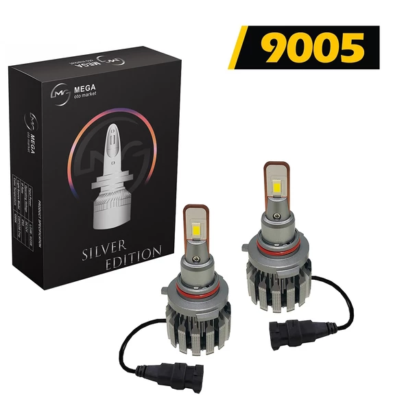 Mega Oto Market Slim Led Silver Edition Xenon Far Lambası Beyaz Renk 2S 9005 Soket ile Uyumlu