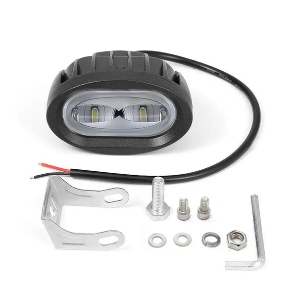 Led Spot Işık ve Beyaz Projektör Lens Oval Çift Gözlü Led Off Road Lamba Motosiklet ve İş Makinesi Projektörü 12V-85V - 2