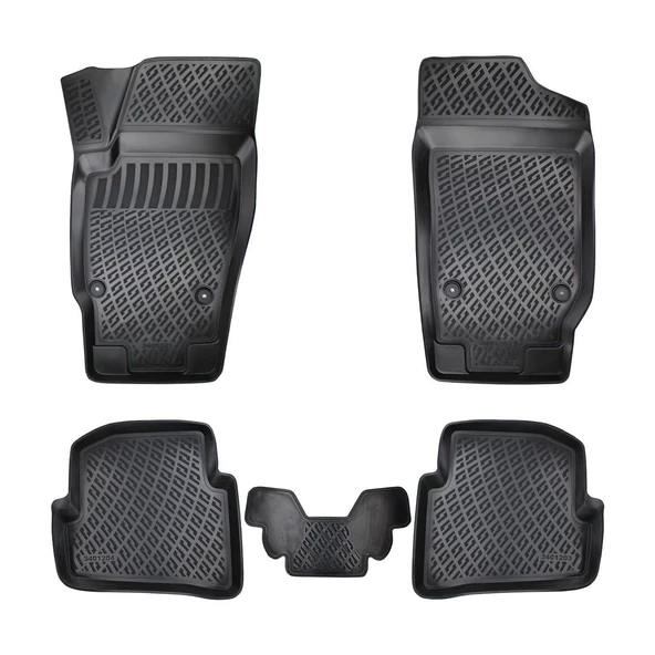 Rizline 3D Oto Paspas Siyah Renk Skoda Fabia 2007 - 2014 ile uyumlu