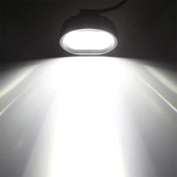 Led Spot Işık ve Beyaz Projektör Lens Oval Çift Gözlü Led Off Road Lamba Motosiklet ve İş Makinesi Projektörü 12V-85V - 8