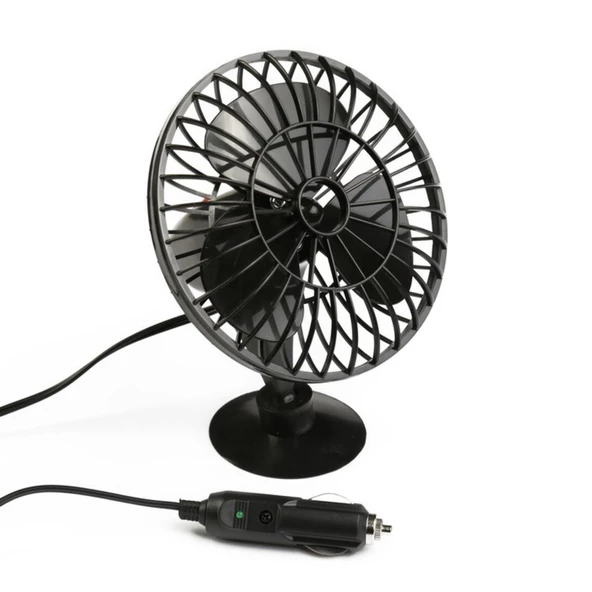 Mega Oto Market Araç İçi 12V Vantuzlu 5.5" 14 cm Mini Fan Vantilatör Pervane Çakmaklık Girişli Tüm Araçlarla Uyumlu - 2
