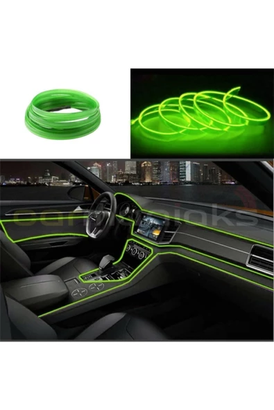 Araç Içi Torpido Ledi Şerit Led Ip Led Neon Yeşil 2 Metre