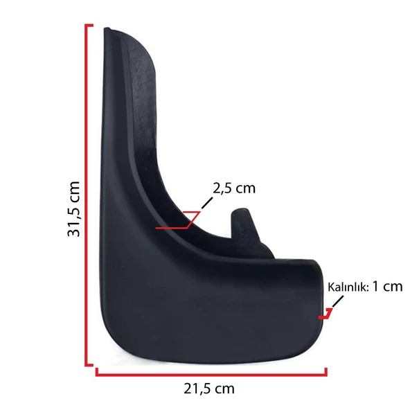 Ford Connect Paçalık Tozluk Çamurluk Universal Siyah 2'li - 2