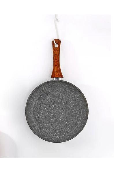 Bonera Vogue 24cm Ahşap Kulp Detaylı Granit Tekli Tava - 2