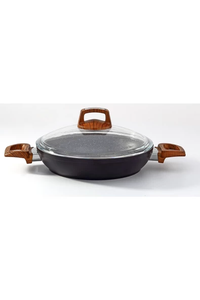 Bonera Vogue 20cm Ahşap Kulp Detaylı Granit Tekli Sahan - 2