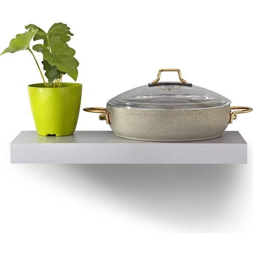 Bonera Marbella Nardo Gri Gold Kulp Detaylı 6 Parça Kapaklı Granit Sahan Seti - 2