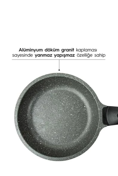 Nehir Granit Tava Seti 3 Parça Gri - 3