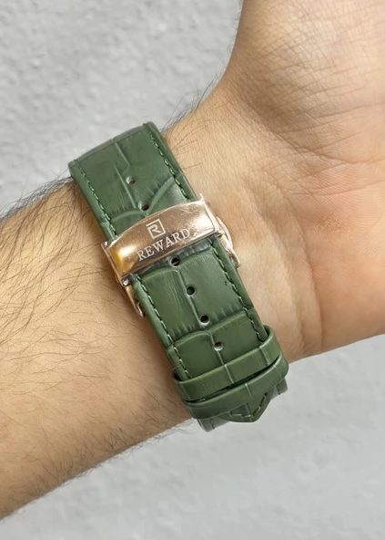 Reward Yeşil Deri Kordon Otomatik Erkek Kol Saati - 3