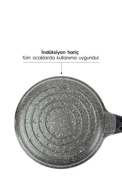 Nehir Granit Tava Seti 3 Parça Gri - 2