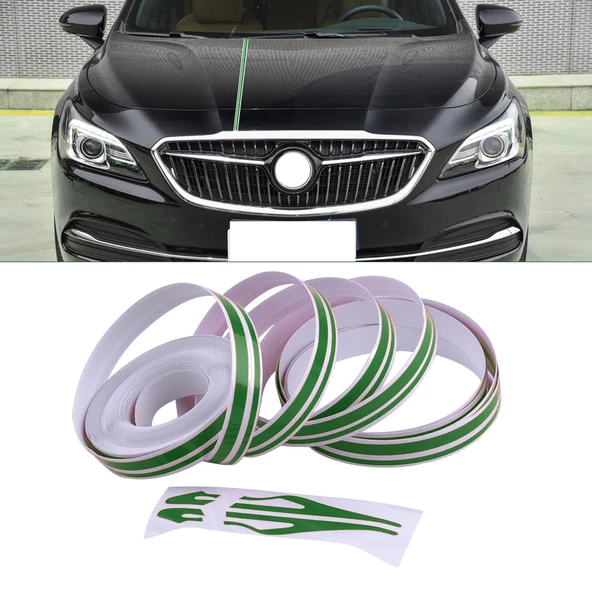 12mm Çift Şerit Yeşil Folyo Yapışkan Bant Araba Gövde Şerit Kaplama - 2