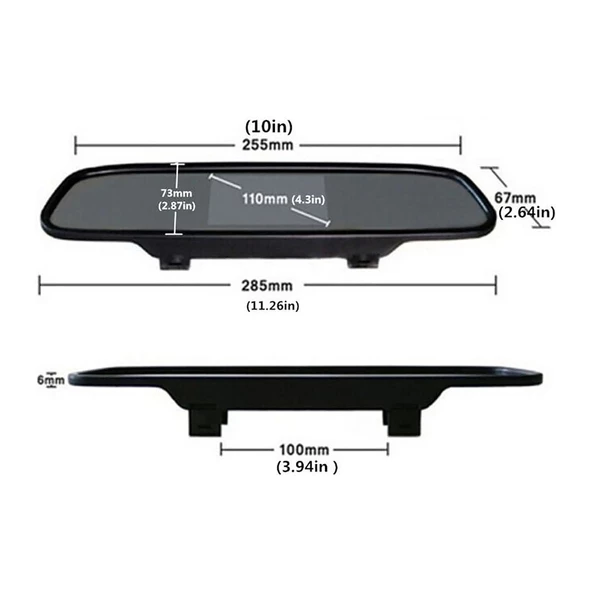Mega Oto Market Gece Görüşlü 4.3" Ekranlı 18.5 mm IR Geri Görüş Kamerası 12V PMX2960 Siyah Tüm Araçlarla Uyumlu Universal - 11