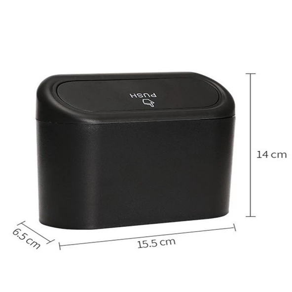 Mega Oto Market Oto Araba Çöp Kutusu Kapaklı Organizer Çöp Kovası Siyah - 11