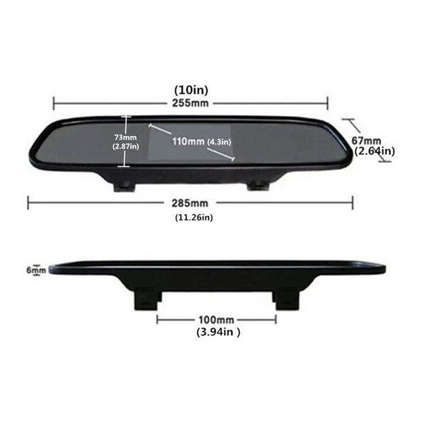 Mega Oto Market Gece Görüşlü 4.3" Ekranlı 18.5 mm IR Geri Görüş Kamerası 12V PMX2960 Siyah Tüm Araçlarla Uyumlu Universal - 4