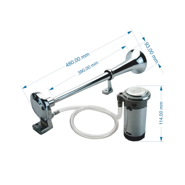 12V 150DB Tekli Fişli Havalı Dadat Korna - Küçük Tekne ve Araçlar İçin Siren Tonlu Boynuz Korna LD-701 - 2