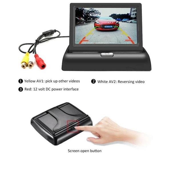 Katlanır 4,3" Lcd Ekran ve Geri Vites Park Kamerası - 9