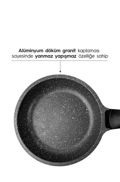 Nehir Granit Siyah Tava Seti 3 Parça - 3