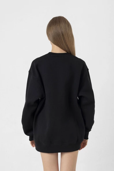 Sarı Lacivert Parmak İzi Siyah Kadın 2ip Sweatshirt - 4
