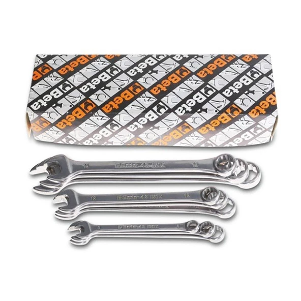 BETA 42INOX/S11 İnox Kombine Anahtar Takımı 6-19 mm