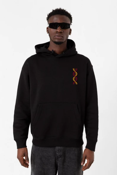 Sarı Kırmızı Dna Siyah Erkek 3ip Kapşonlu Sweatshirt